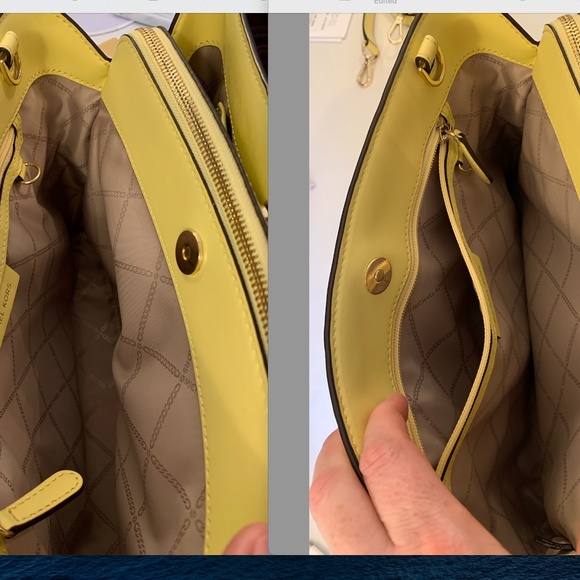 Michael Kors Saffiano Large Edith Satchel *Buttercup* - Picture 12 of 16